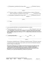 Form HAR802 Ex Parte Order Granting Petition for Harassment Restraining Order - Minnesota, Page 3