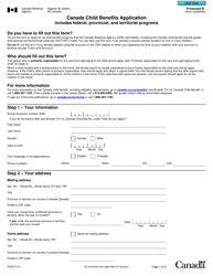 Form RC66 Canada Child Benefits Application - Canada