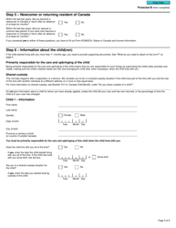 Form RC66 Canada Child Benefits Application - Canada, Page 3