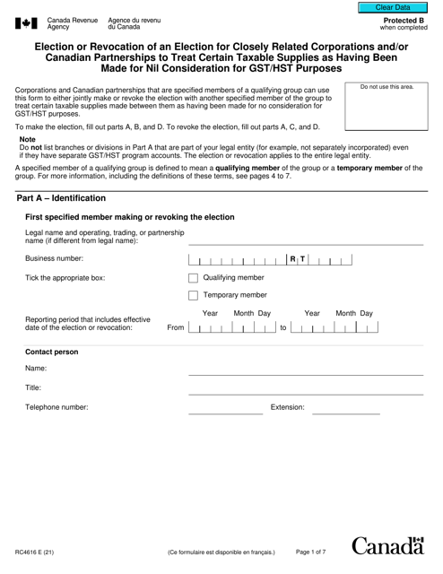 Form RC4616  Printable Pdf