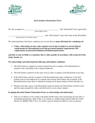 Joint Isolator Declaration Form - Prince Edward Island, Canada