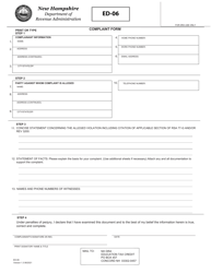 Form ED-06 &quot;Complaint Form&quot; - New Hampshire