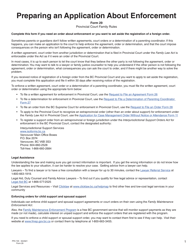 Form 29 (PFA725) Application About Enforcement - British Columbia, Canada