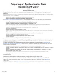 Form 10 (PFA717) Application for Case Management Order - British Columbia, Canada