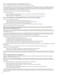 Form 10 (PFA717) Application for Case Management Order - British Columbia, Canada, Page 2