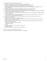 Form 10 (PFA717) Application for Case Management Order - British Columbia, Canada, Page 6