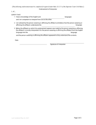 Form 109 Affidavit - British Columbia, Canada, Page 2