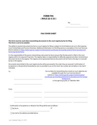 Form F95 &quot;Fax Cover Sheet&quot; - British Columbia, Canada