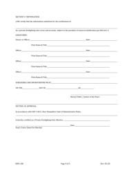 Form DSFS108 Application for Certification as a Private Firefighting Unit - New Hampshire, Page 4
