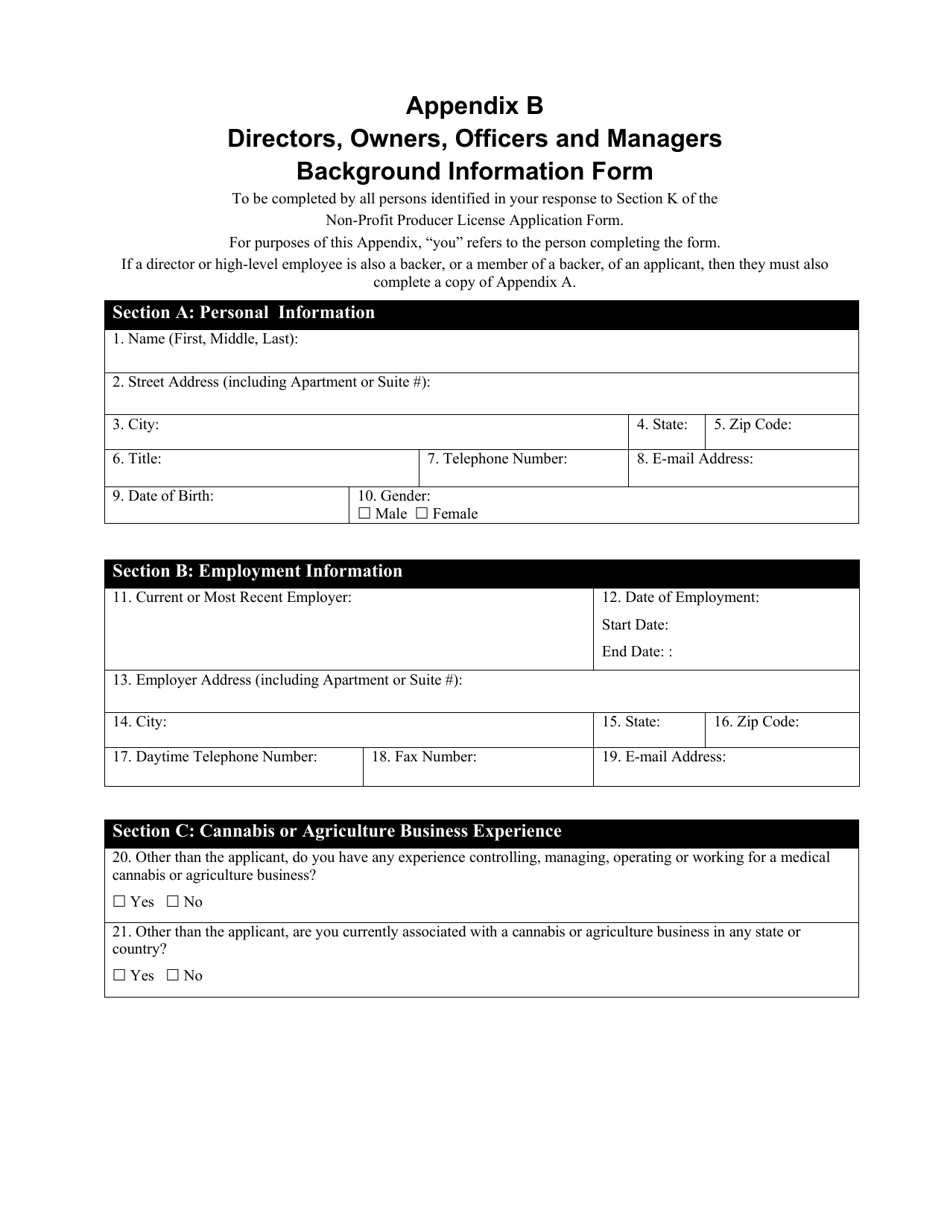Medical Cannabis Non-profit Producer License Application Form - New Mexico, Page 11