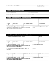 Medical Cannabis Non-profit Producer License Application Form - New Mexico, Page 2