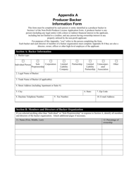 Medical Cannabis Non-profit Producer License Application Form - New Mexico, Page 8