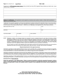 Form B-A-2 &quot;Application or Update to an Existing Application for Cigarette Distributor's License and Tobacco Products (Other Than Cigarettes) License&quot; - North Carolina, Page 4