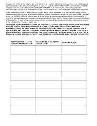 Form 400 &quot;Board of Elections Voting Machine Equipment, Supplies and/or Ballots Custody Form&quot; - Ohio, Page 2