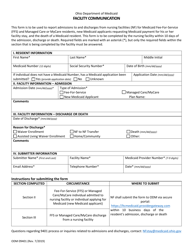 Document preview: Form ODM09401 Facility Communication - Ohio