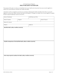 Form ODM10238 Health and Safety Action Plan - Ohio