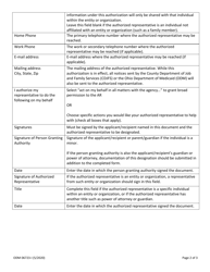 Instructions for Form ODM06723 Designation of Authorized Representative - Ohio, Page 2