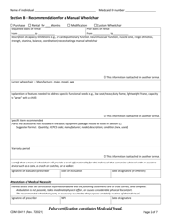 Form ODM03411 Certificate of Medical Necessity: Wheelchairs - Ohio, Page 2