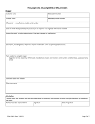 Form ODM03411 Certificate of Medical Necessity: Wheelchairs - Ohio, Page 7