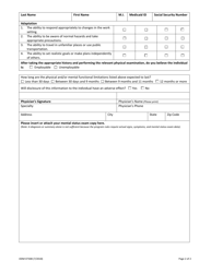 Form ODM07308 Mental Functional Capacity Assessment - Ohio, Page 2