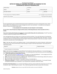Document preview: Form ODM01718 Notice of Denial of Assigned Provider or Pharmacy in the Coordinated Services Program (CSP) - Ohio