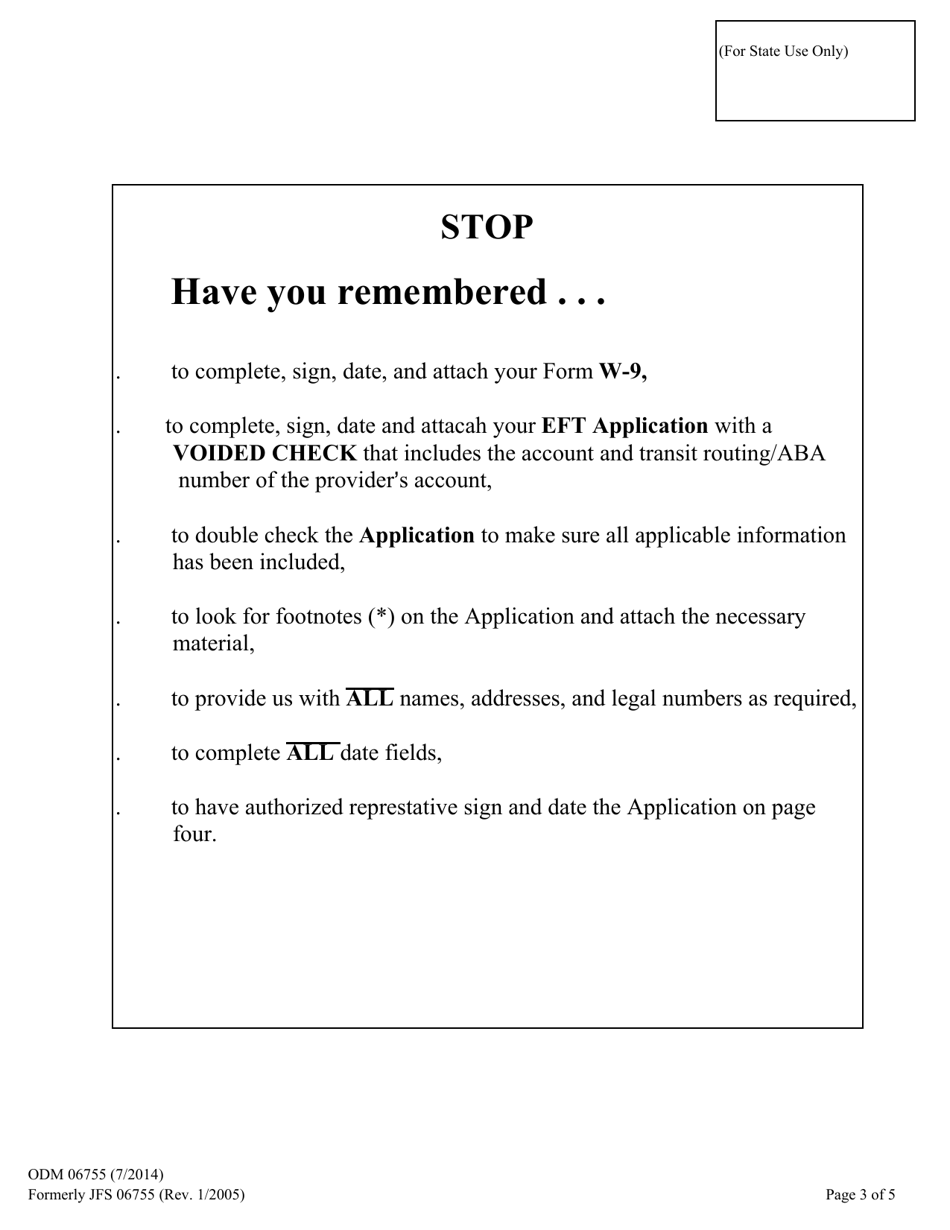 Form ODM06755 Ohio Medicaid Provider Number Application for Managed Care Plans - Ohio, Page 3