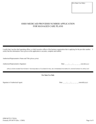 Form ODM06755 Ohio Medicaid Provider Number Application for Managed Care Plans - Ohio, Page 4