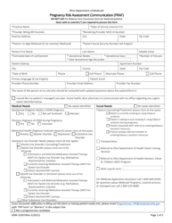 Document preview: Form ODM10207 Pregnancy Risk Assessment Communication (Praf) - Ohio