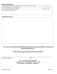 Form ODM10245 Prior Authorization Sublocade - Ohio, Page 2