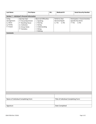 Form ODM07004 Social Summary Report for Disability Determination - Ohio, Page 2