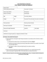 Document preview: Form ODM10244 Step Therapy Exemption Request - Ohio