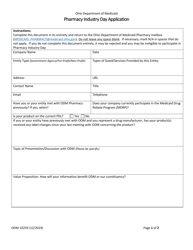 Form ODM10259 Pharmacy Industry Day Application - Ohio
