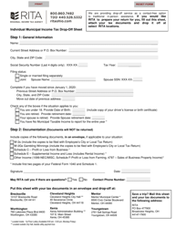 Document preview: Individual Municipal Income Tax Drop-Off Sheet - Ohio