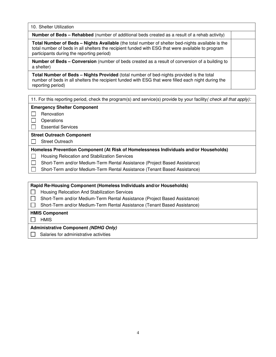 Form SFN52677 Esg-Cv / Ndhg Mid-term / Final Progress Report - North Dakota, Page 4