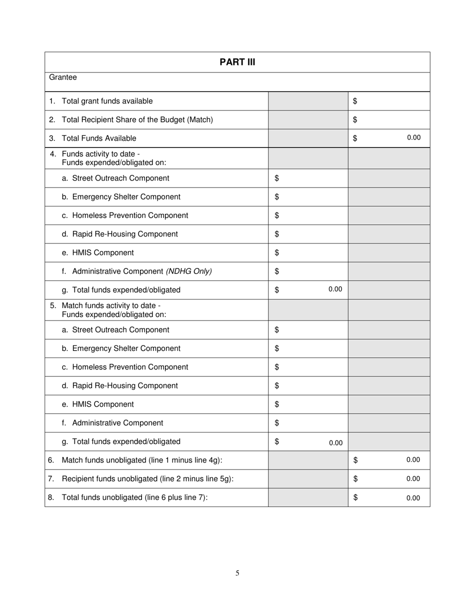 Form SFN52677 Esg-Cv / Ndhg Mid-term / Final Progress Report - North Dakota, Page 5