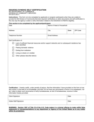 Form SFN60319 &quot;Esg/Esg-Cv/Ndhg Self Certification&quot; - North Dakota