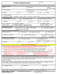 59 MDW Form 27 Patient Transfer Record