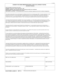 934 AW Form 18 &quot;Consent for Human Immunodeficiency Virus (HIV) Antibody Testing (Source Person)&quot;