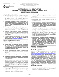 Document preview: Instructions for Form 5600-PM-BMP0343 Anthracite Surface Mine Permit Application - Pennsylvania