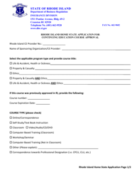 Home State Application for Continuing Education Course Approval - Rhode Island, Page 2