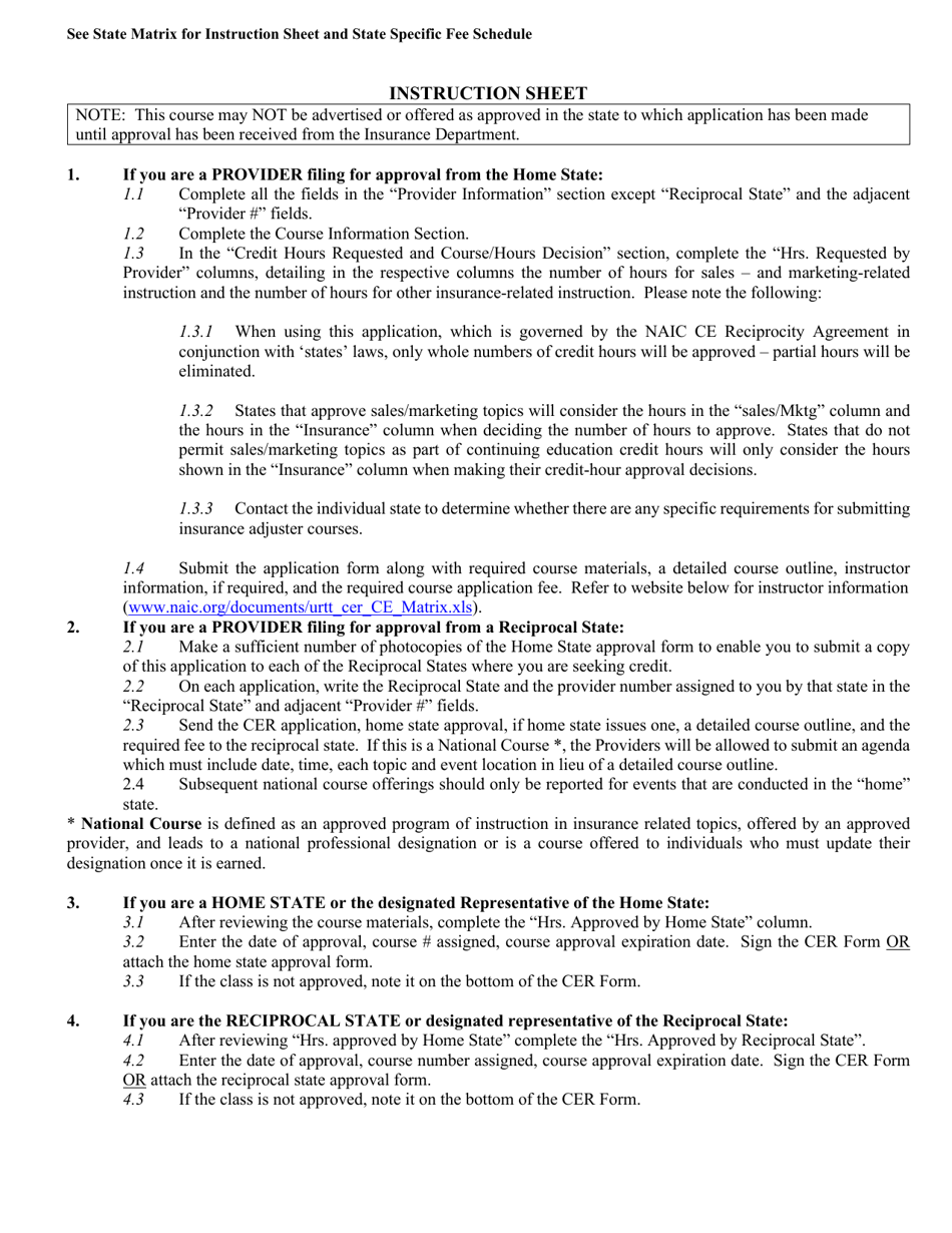 Uniform Continuing Education Reciprocity Course Filing Form - Rhode Island, Page 3