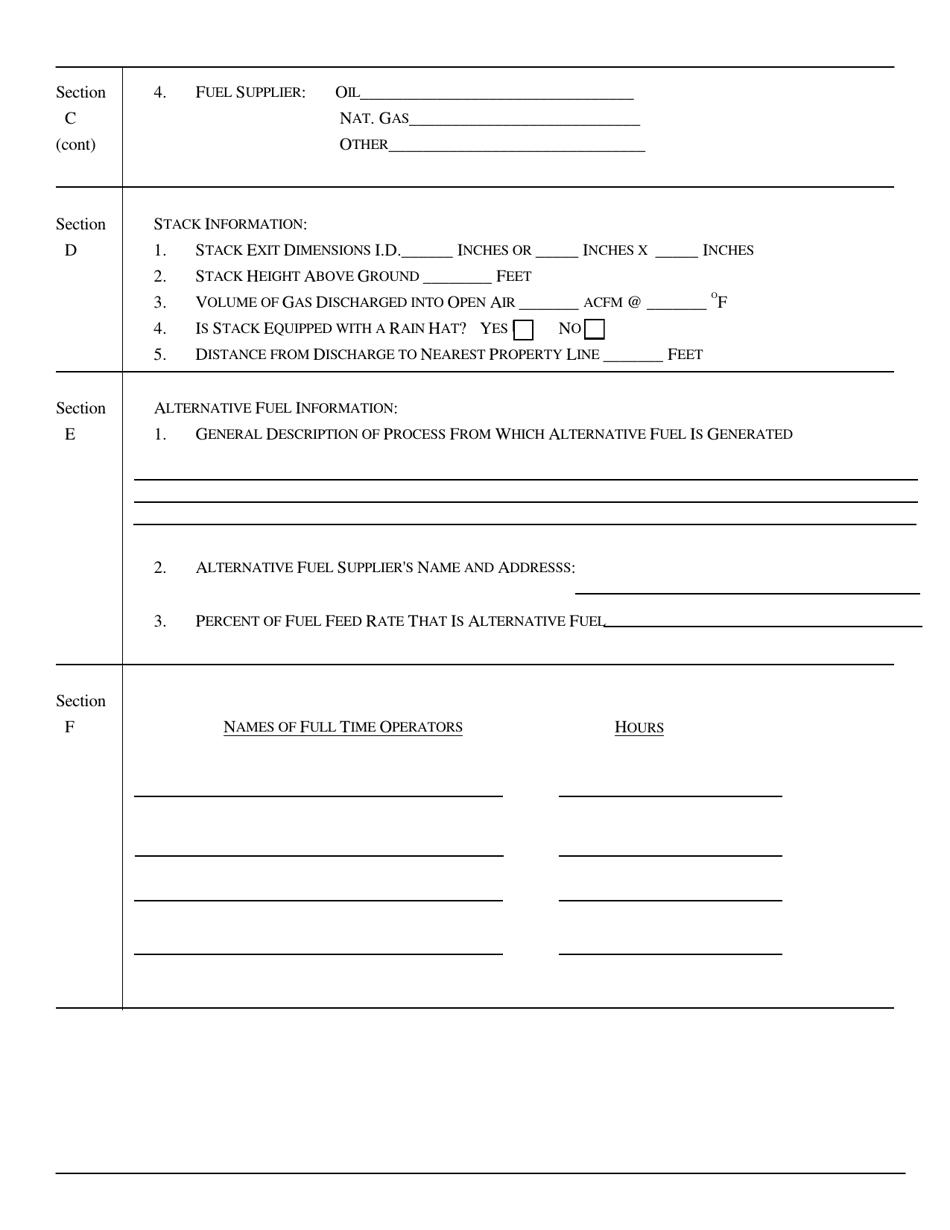 Application for Approval to Burn Alternative Fuels - Rhode Island, Page 3