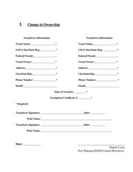 Summer Flounder Exemption Certificate Transfer Application - Rhode Island, Page 2