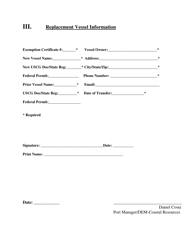 Summer Flounder Exemption Certificate Transfer Application - Rhode Island, Page 4