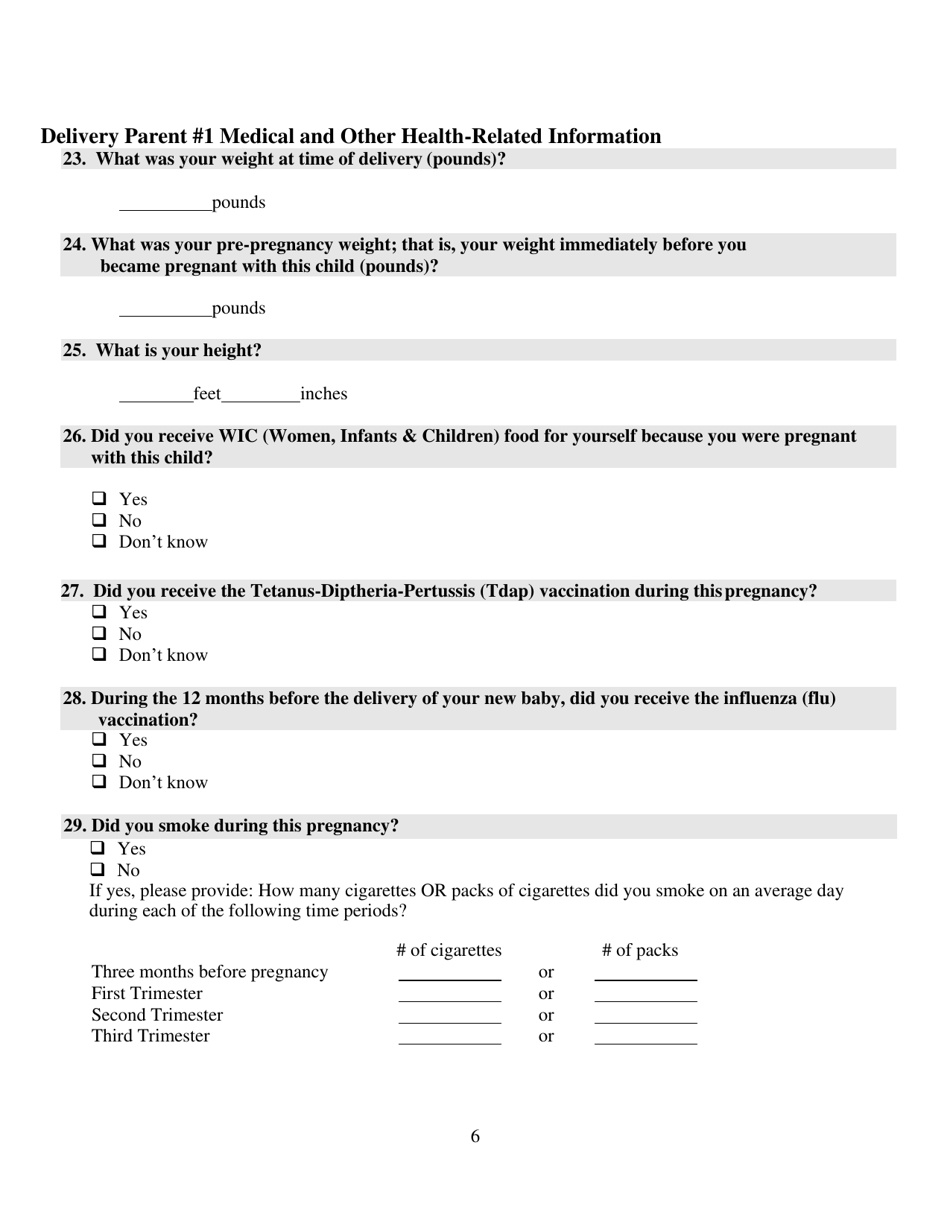 Form VR-1H Parents Worksheet for Childs Birth Certificate - Rhode Island, Page 6