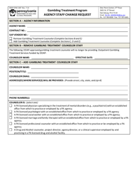 Form DDAP-EFM-1307 &quot;Agency Staff Change Request&quot; - Pennsylvania