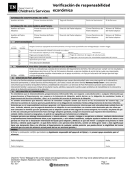 Document preview: Formulario CS-0017SP Verificacion De Responsabilidad Economica - Tennessee (Spanish)