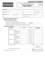 Form TC-564 &quot;Tobacco/Cigarette Tax Refund Request&quot; - Utah