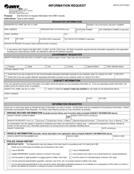 Form CRD93 &quot;Information Request&quot; - Virginia