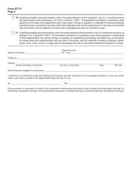 Form ST-11 Sales and Use Tax Certificate of Exemption - Virginia, Page 2